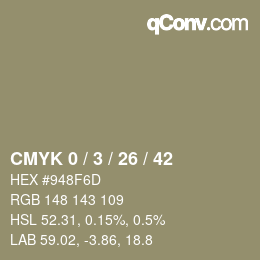 カラーコード: CMYK 0 / 3 / 26 / 42 | qconv.com
