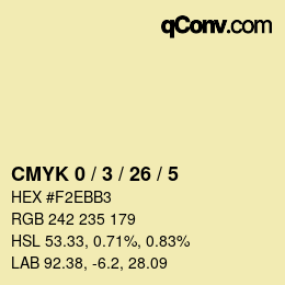 Color code: CMYK 0 / 3 / 26 / 5 | qconv.com