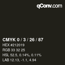 Color code: CMYK 0 / 3 / 26 / 87 | qconv.com