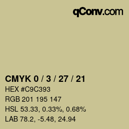 Color code: CMYK 0 / 3 / 27 / 21 | qconv.com