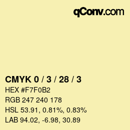 Color code: CMYK 0 / 3 / 28 / 3 | qconv.com