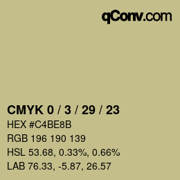 Color code: CMYK 0 / 3 / 29 / 23 | qconv.com