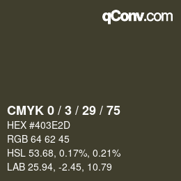 Color code: CMYK 0 / 3 / 29 / 75 | qconv.com