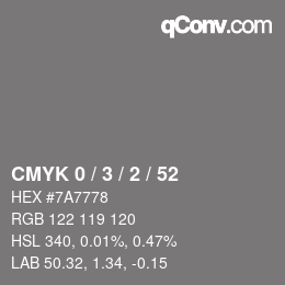 Color code: CMYK 0 / 3 / 2 / 52 | qconv.com