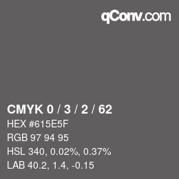 Color code: CMYK 0 / 3 / 2 / 62 | qconv.com