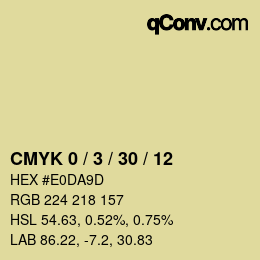 カラーコード: CMYK 0 / 3 / 30 / 12 | qconv.com