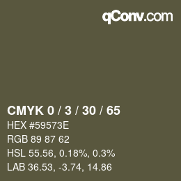 颜色代码: CMYK 0 / 3 / 30 / 65 | qconv.com