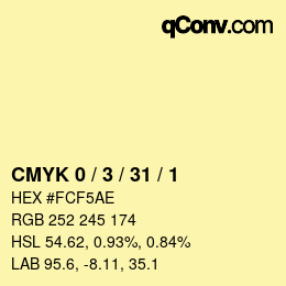Color code: CMYK 0 / 3 / 31 / 1 | qconv.com