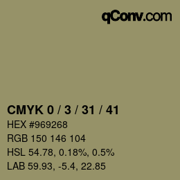 カラーコード: CMYK 0 / 3 / 31 / 41 | qconv.com