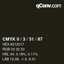 Color code: CMYK 0 / 3 / 31 / 87 | qconv.com