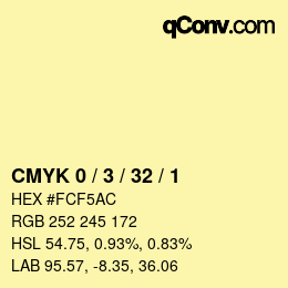 Color code: CMYK 0 / 3 / 32 / 1 | qconv.com