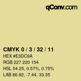 Color code: CMYK 0 / 3 / 32 / 11 | qconv.com