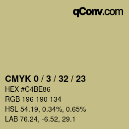 Color code: CMYK 0 / 3 / 32 / 23 | qconv.com