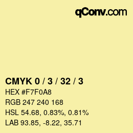 Color code: CMYK 0 / 3 / 32 / 3 | qconv.com