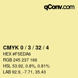 Color code: CMYK 0 / 3 / 32 / 4 | qconv.com