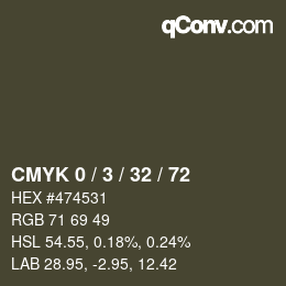 Color code: CMYK 0 / 3 / 32 / 72 | qconv.com