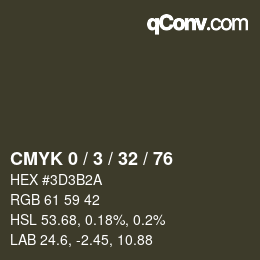 Color code: CMYK 0 / 3 / 32 / 76 | qconv.com