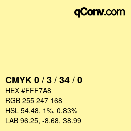 Color code: CMYK 0 / 3 / 34 / 0 | qconv.com