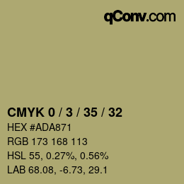 颜色代码: CMYK 0 / 3 / 35 / 32 | qconv.com