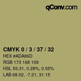カラーコード: CMYK 0 / 3 / 37 / 32 | qconv.com