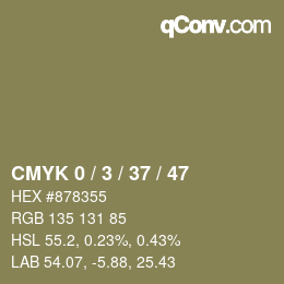 カラーコード: CMYK 0 / 3 / 37 / 47 | qconv.com