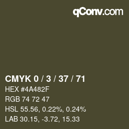 颜色代码: CMYK 0 / 3 / 37 / 71 | qconv.com