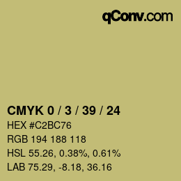 カラーコード: CMYK 0 / 3 / 39 / 24 | qconv.com