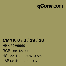 カラーコード: CMYK 0 / 3 / 39 / 38 | qconv.com