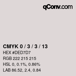 颜色代码: CMYK 0 / 3 / 3 / 13 | qconv.com