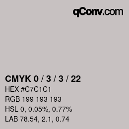 Color code: CMYK 0 / 3 / 3 / 22 | qconv.com