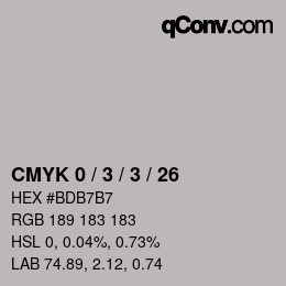 カラーコード: CMYK 0 / 3 / 3 / 26 | qconv.com
