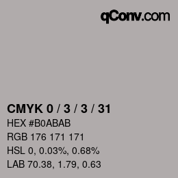 颜色代码: CMYK 0 / 3 / 3 / 31 | qconv.com