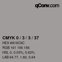 カラーコード: CMYK 0 / 3 / 3 / 37 | qconv.com