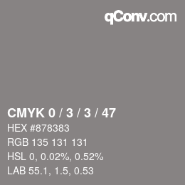 Color code: CMYK 0 / 3 / 3 / 47 | qconv.com