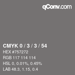 Color code: CMYK 0 / 3 / 3 / 54 | qconv.com