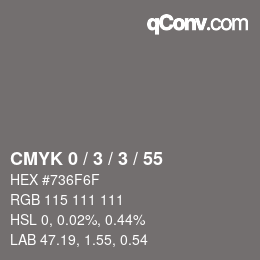 Color code: CMYK 0 / 3 / 3 / 55 | qconv.com
