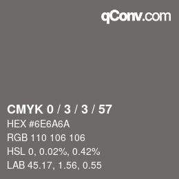 Color code: CMYK 0 / 3 / 3 / 57 | qconv.com