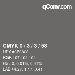 Color code: CMYK 0 / 3 / 3 / 58 | qconv.com