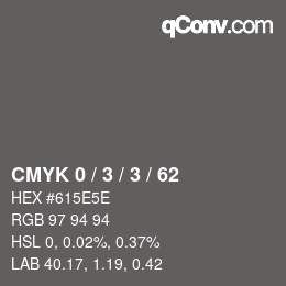Color code: CMYK 0 / 3 / 3 / 62 | qconv.com