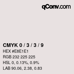 颜色代码: CMYK 0 / 3 / 3 / 9 | qconv.com