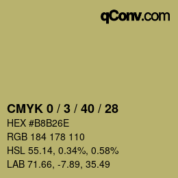 Farbcode: CMYK 0 / 3 / 40 / 28 | qconv.com