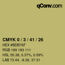 カラーコード: CMYK 0 / 3 / 41 / 26 | qconv.com