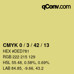 カラーコード: CMYK 0 / 3 / 42 / 13 | qconv.com