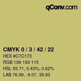 カラーコード: CMYK 0 / 3 / 42 / 22 | qconv.com