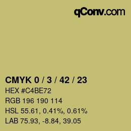 Color code: CMYK 0 / 3 / 42 / 23 | qconv.com