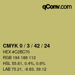 カラーコード: CMYK 0 / 3 / 42 / 24 | qconv.com