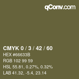 カラーコード: CMYK 0 / 3 / 42 / 60 | qconv.com