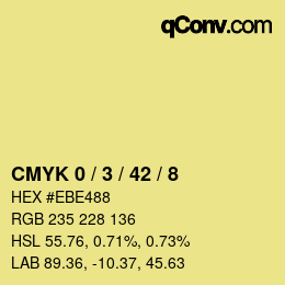 カラーコード: CMYK 0 / 3 / 42 / 8 | qconv.com