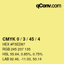 Color code: CMYK 0 / 3 / 45 / 4 | qconv.com