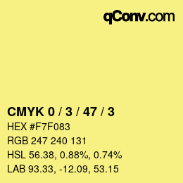 Color code: CMYK 0 / 3 / 47 / 3 | qconv.com
